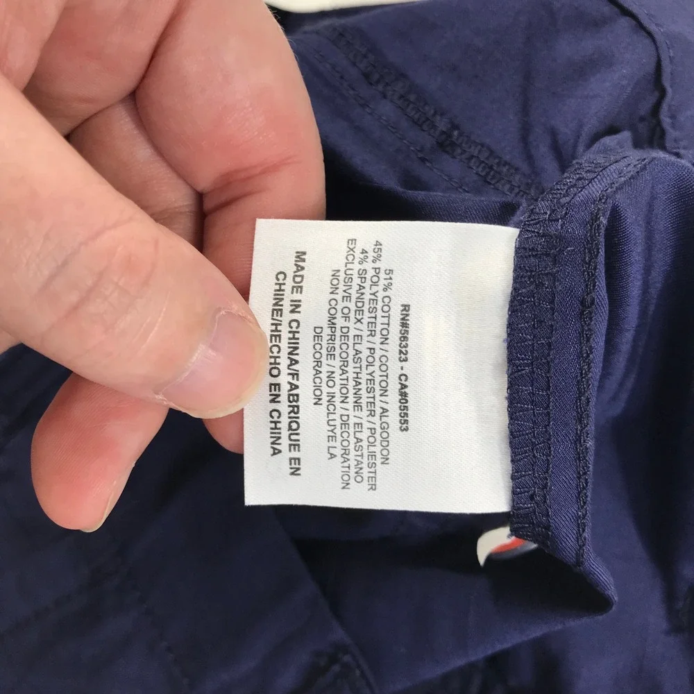 Nike Men's Navy Cargo Pants with Orange Swoosh Accent